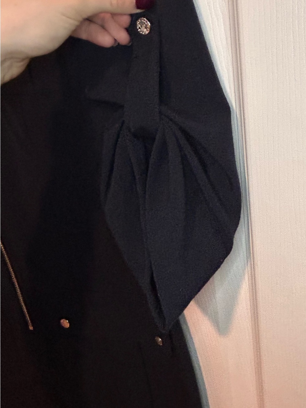 Michael Kors Black Zip-Front Trench Coat Dress - Picture 7 of 8